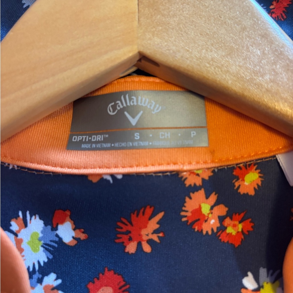 Callaway Floral Golf Dress with Orange Accents. Size Small - Picture 3 of 4